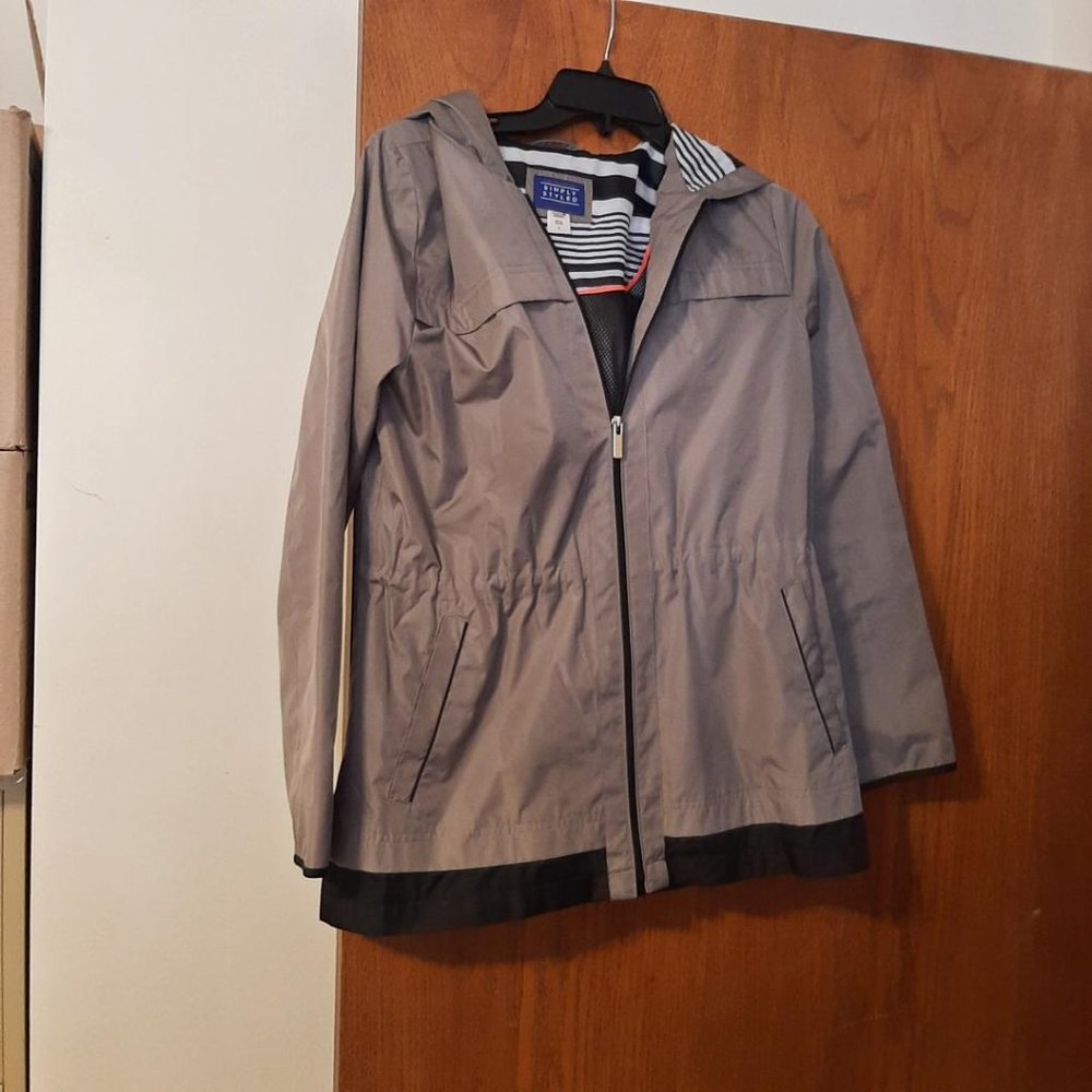 Simply Styled Women's Long Sleeve Rain Jacket Gray Size S